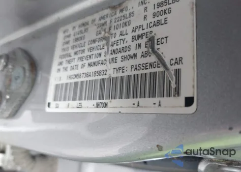 2006 Honda Accord 2.4 Ex z USA, uszkodzony, nr VIN 1HGCM56736A185832